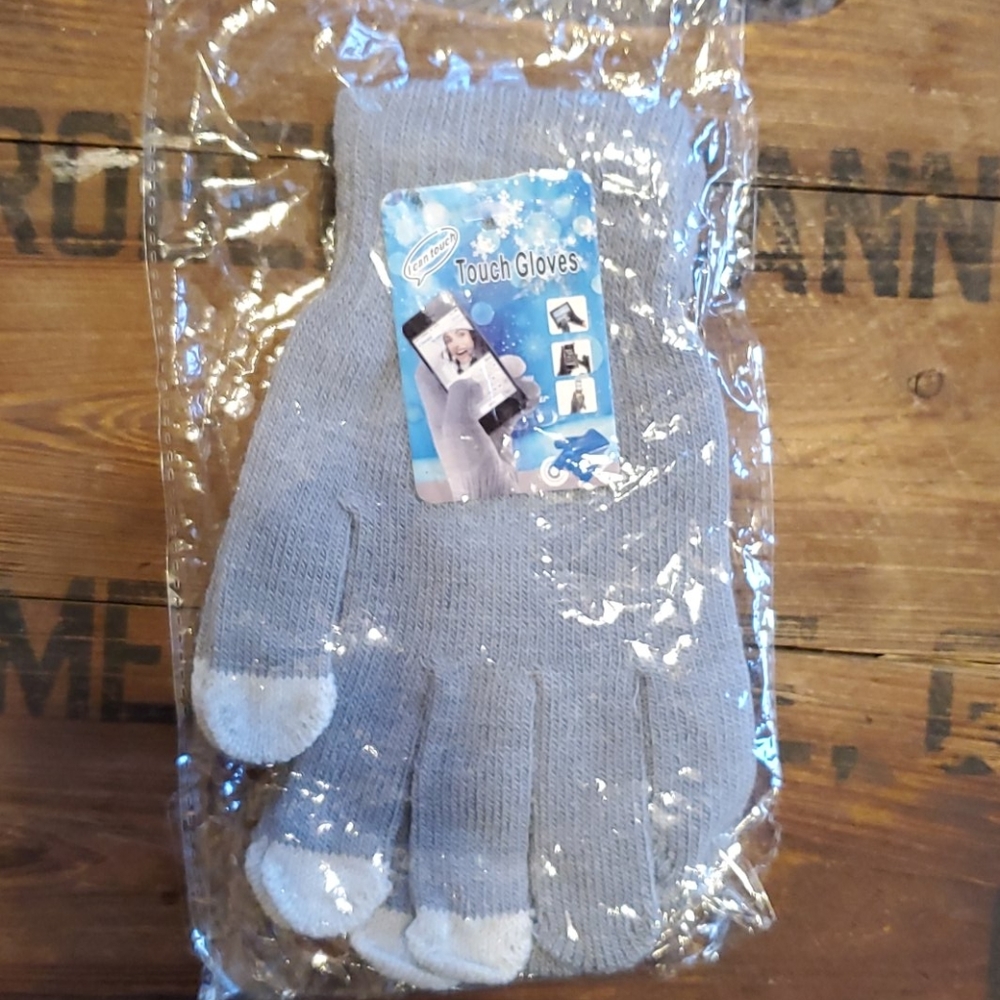 Gray touch/text gloves